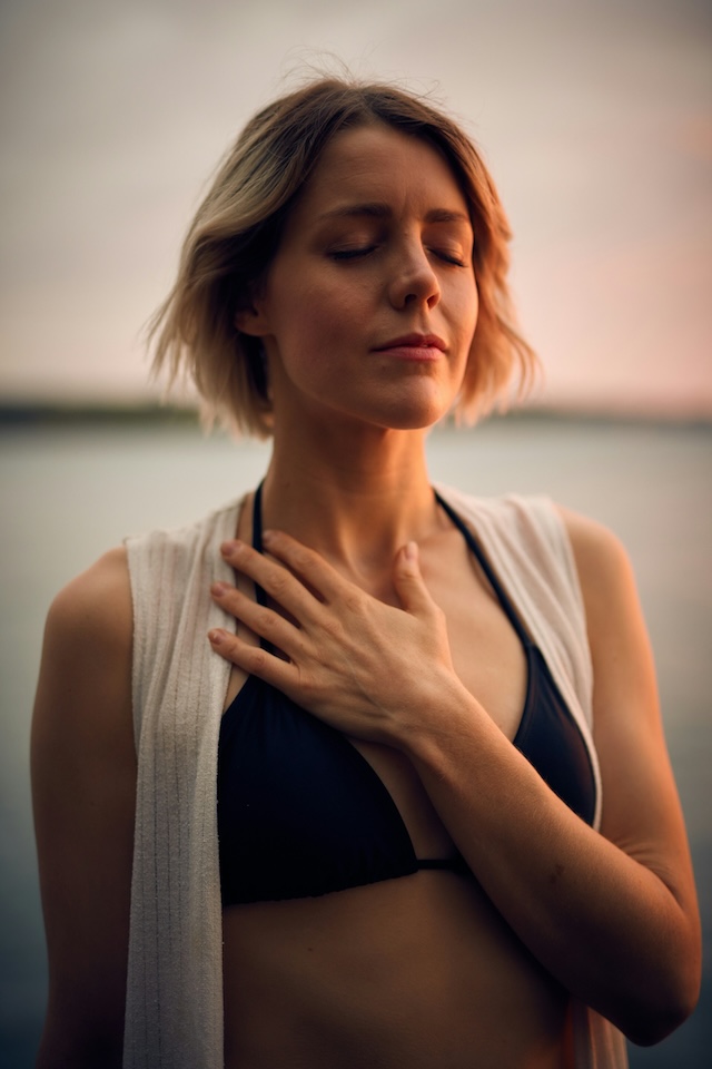Yoga woman breathe